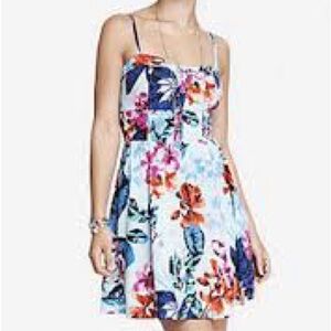 Express Pitch Perfect Collab Floral Mini A Line Dress Sleeveless M NEW $59